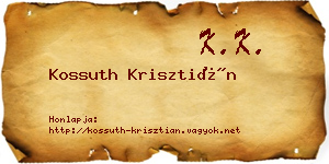 Kossuth Krisztián névjegykártya